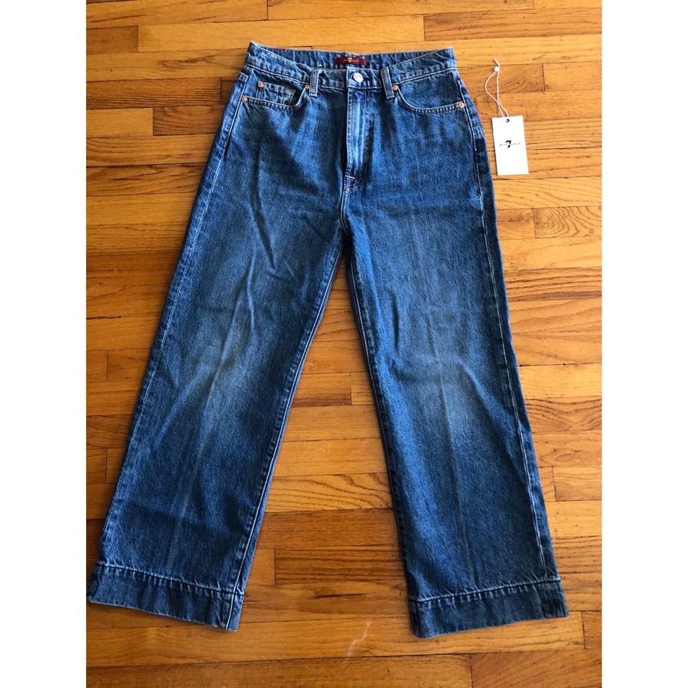 7 For All Mankind wide leg cropped jeans